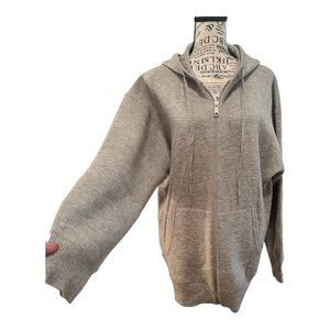 Thakoon Sweater full zip oversized hoodie, size XL, color heather gray NWT
